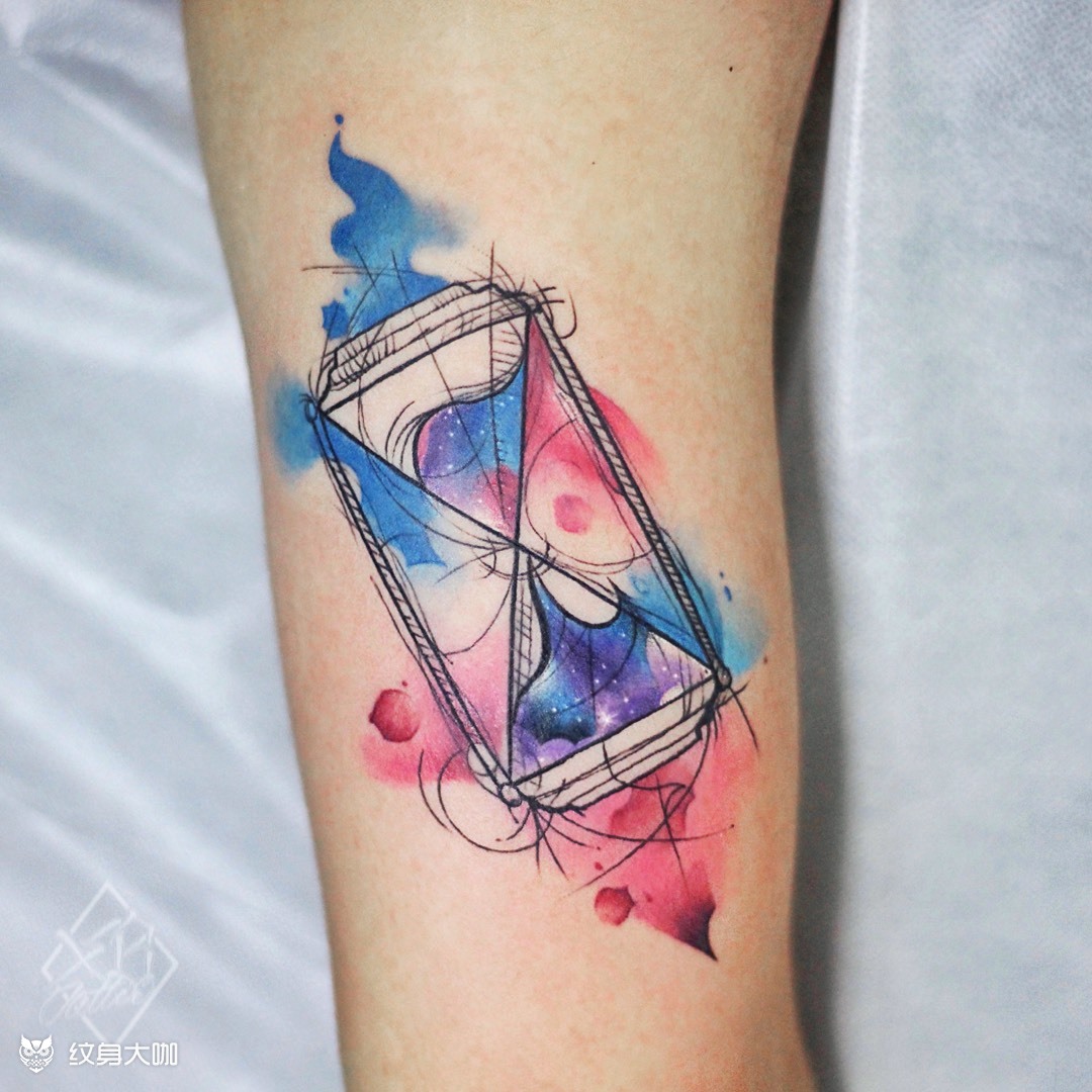 沙漏_纹身图案手稿图片_潘文帮的纹身作品集