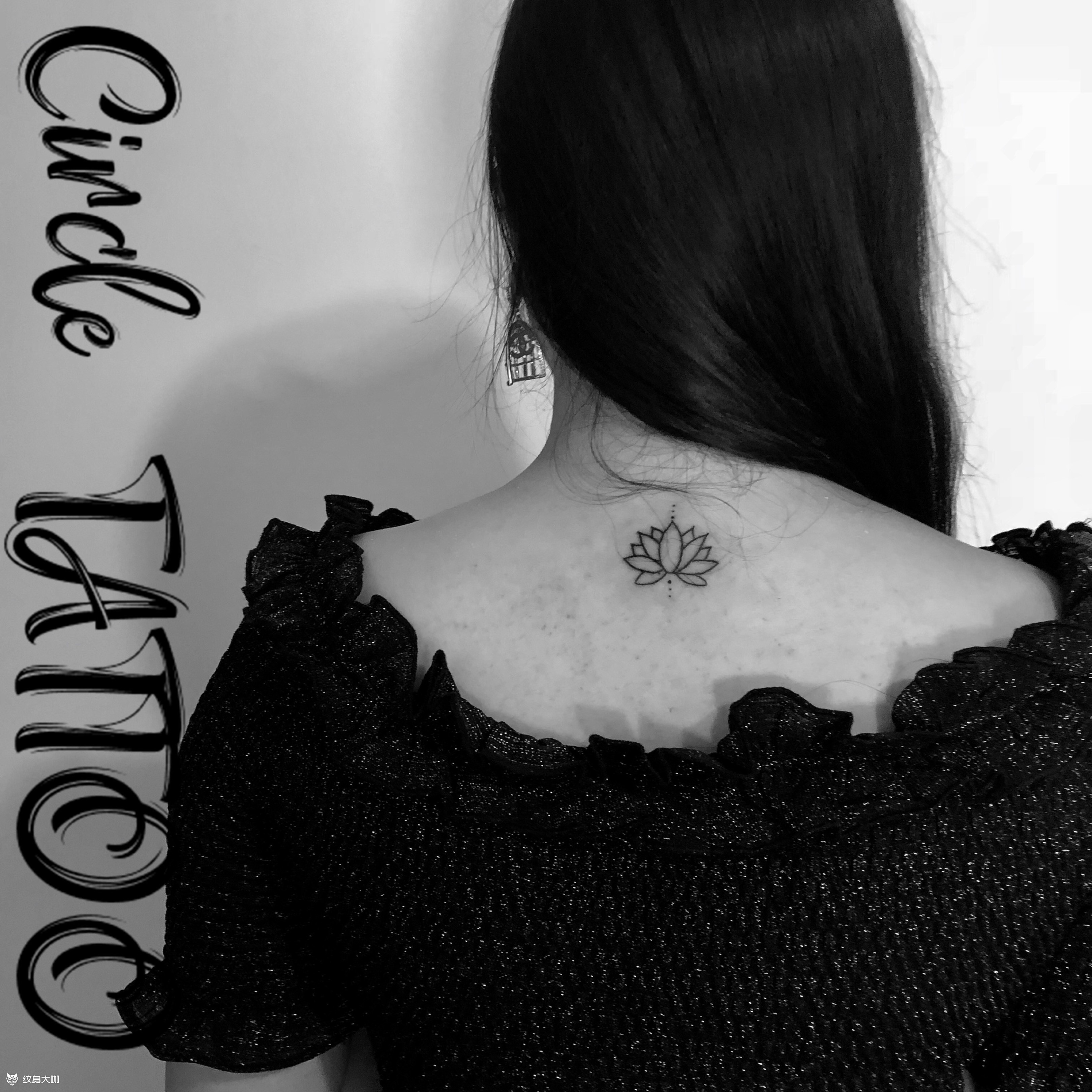 线条莲花_纹身图案手稿图片_甜甜圈的纹身作品集