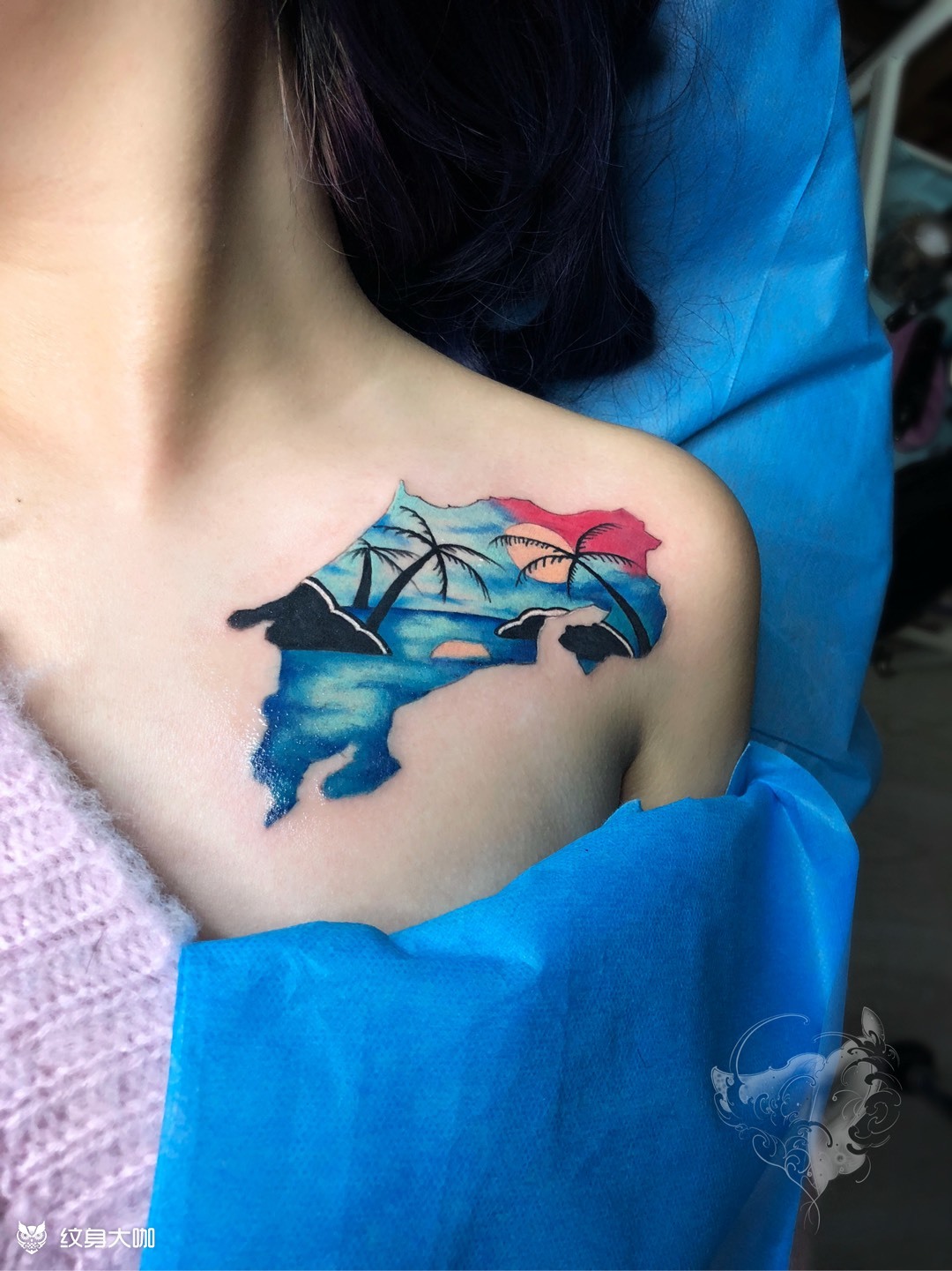 日落_纹身图案手稿图片_胡椒的纹身作品集