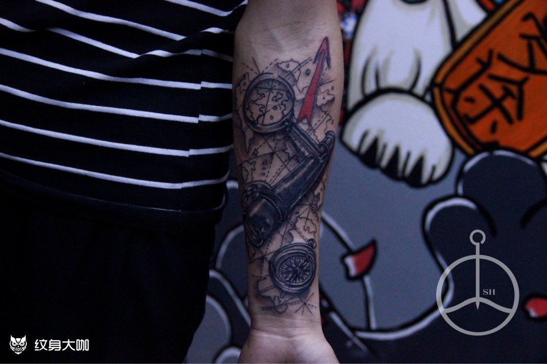 航海图_纹身图案手稿图片_风干的咸鱼的纹身作品集