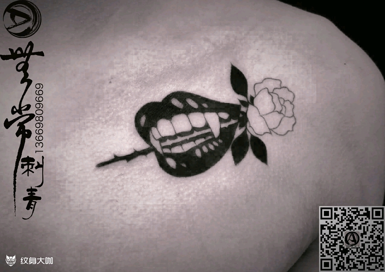 血玫瑰_纹身图案手稿图片_无常的纹身作品集