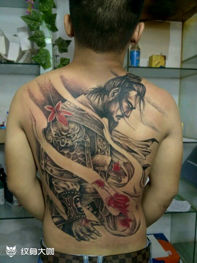 满背楚霸王 项羽_纹身图案手稿图片_水森林的纹身作品集