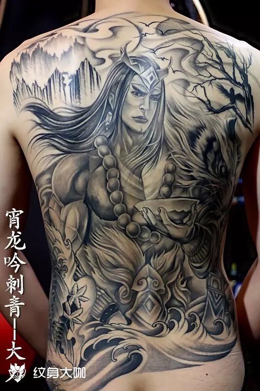 满背 武松_纹身图案手稿图片_霄龙吟--大力的纹身作品集