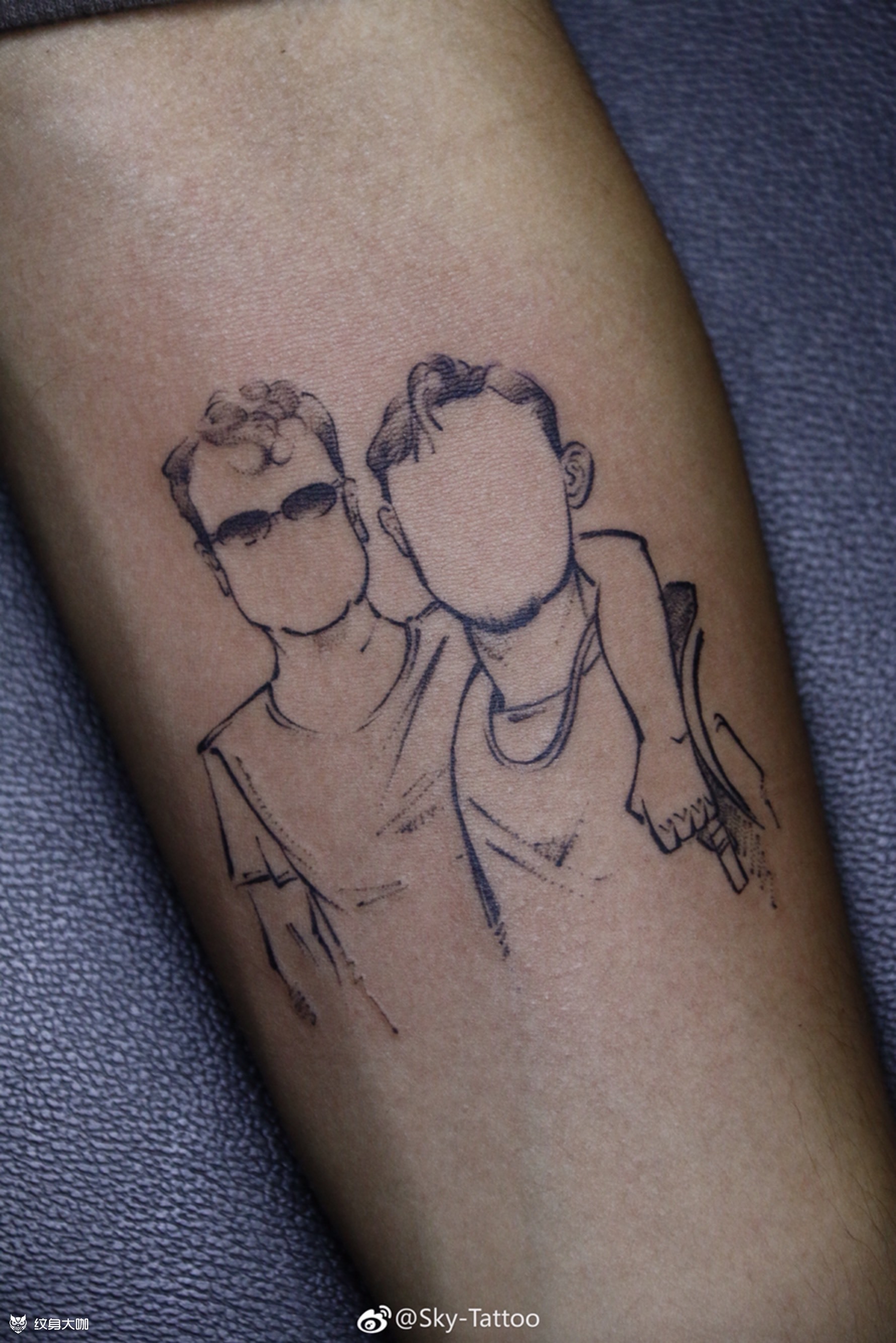 简笔画_纹身图案手稿图片_sky的纹身作品集