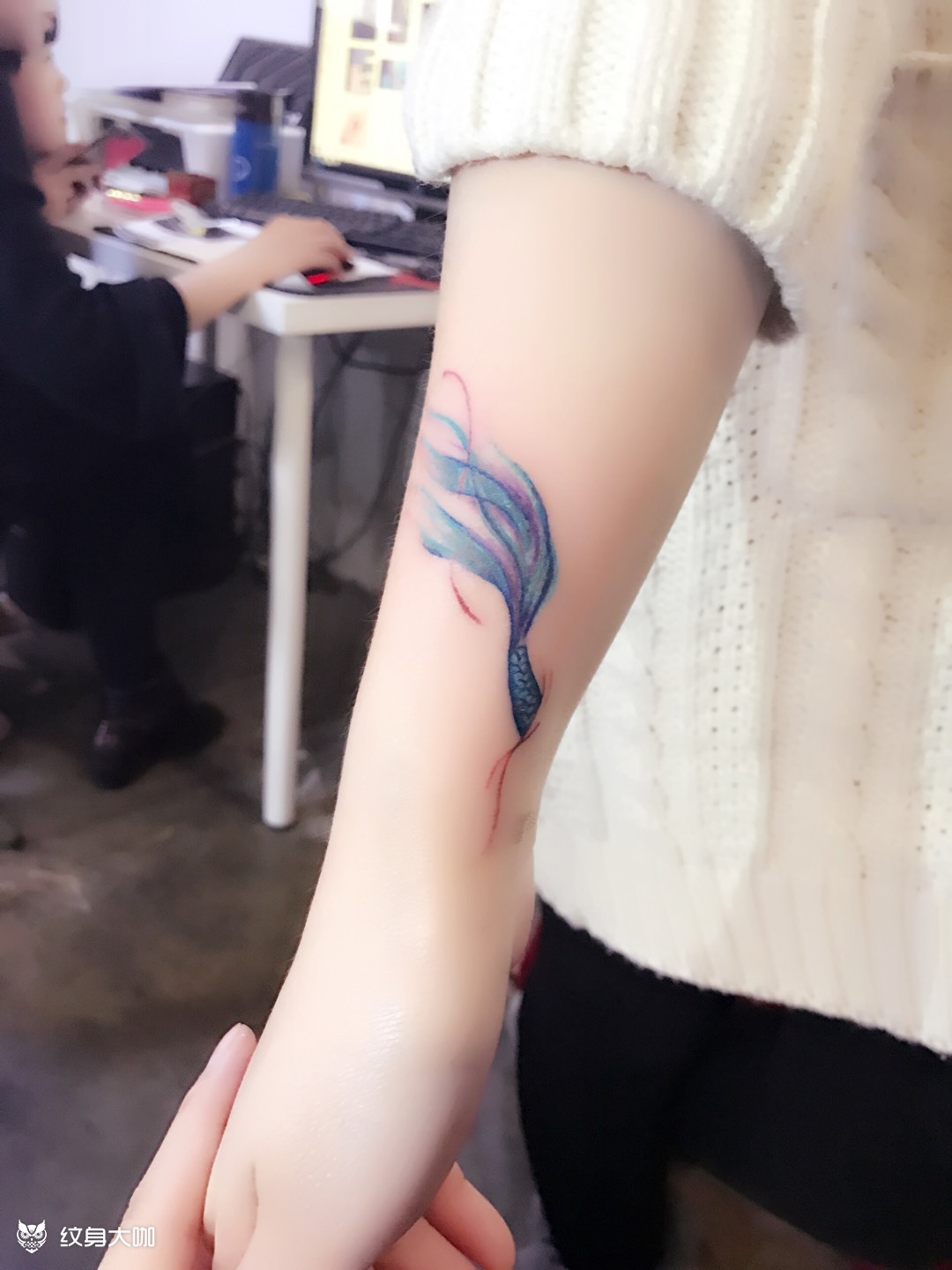 人鱼尾_纹身图案手稿图片_李慧的纹身作品集