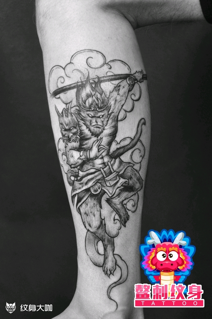战神哈奴曼_纹身图案手稿图片_马小天的纹身作品集