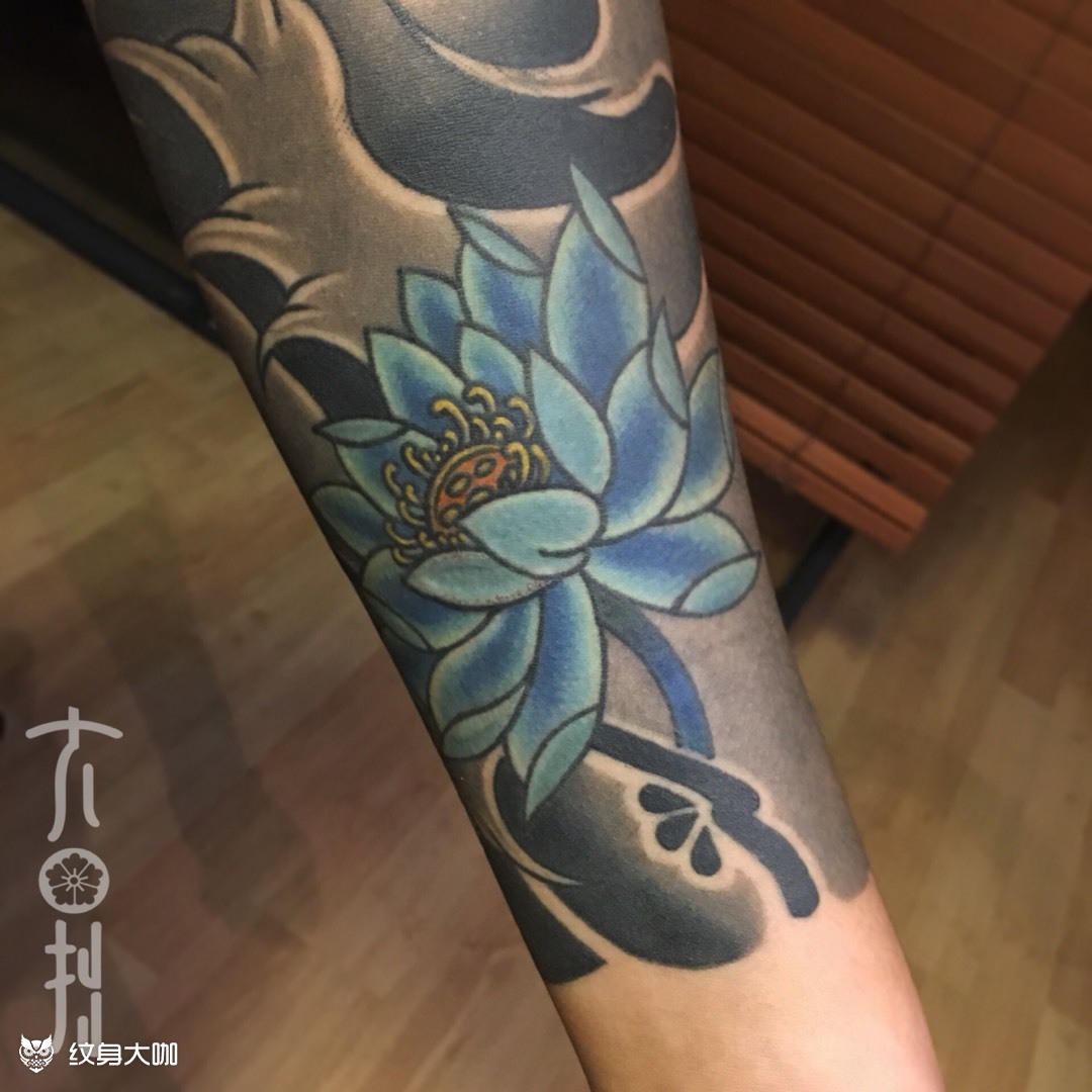蓝莲花_纹身图案手稿图片_大拙的纹身作品集