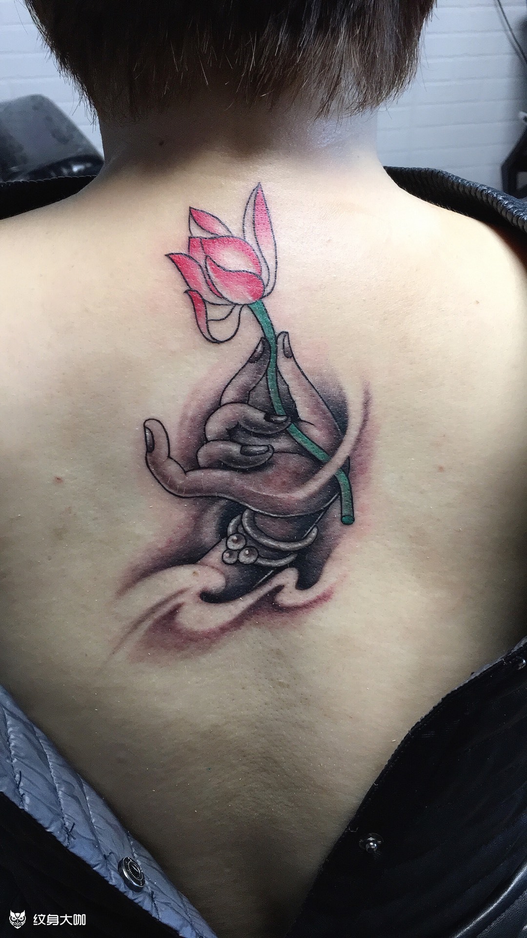 佛手荷花_纹身图案手稿图片_艾加纹身的纹身作品集