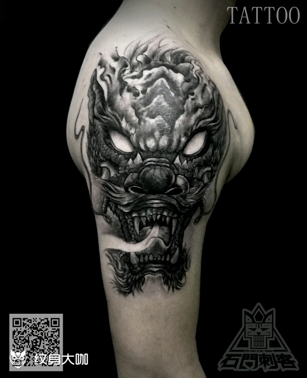 大臂龙头_纹身图案手稿图片_ 树的纹身作品集