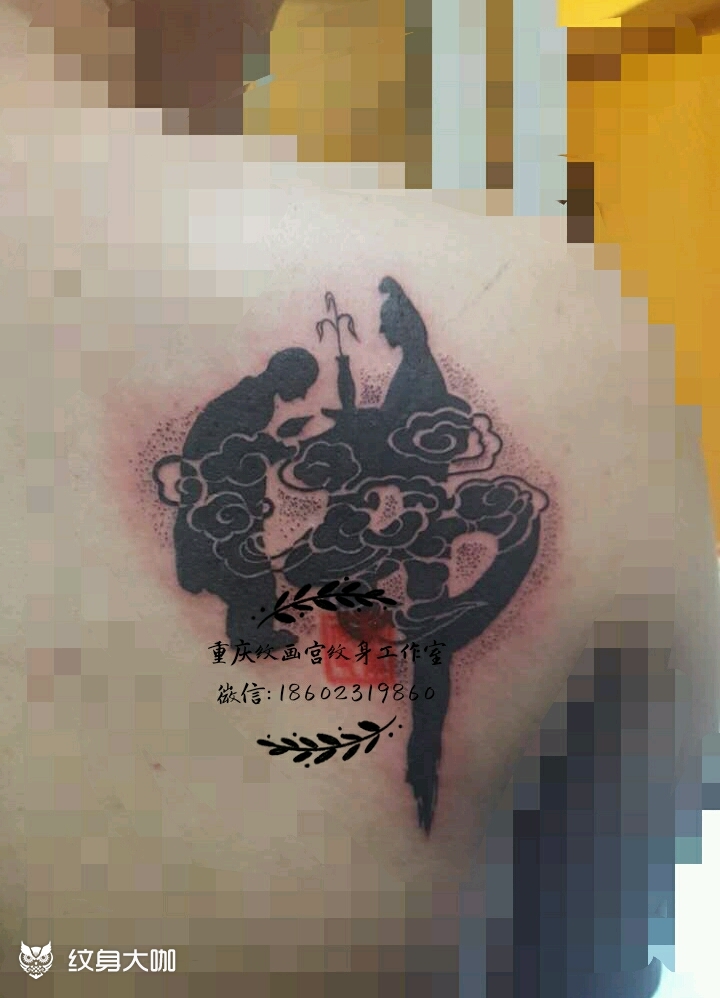 拜佛_纹身图案手稿图片_akasha的纹身作品集