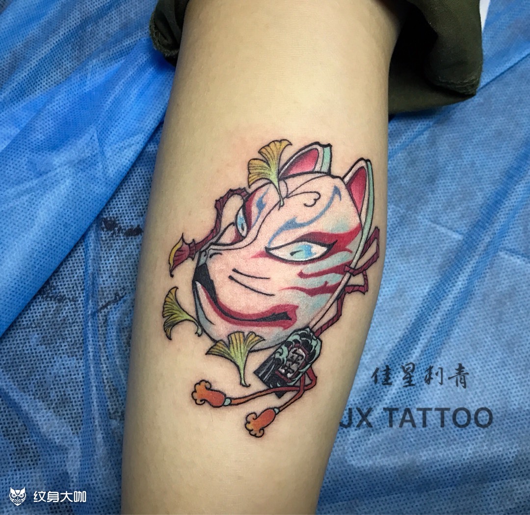 狐狸面具_纹身图案手稿图片_魏佳星的纹身作品集