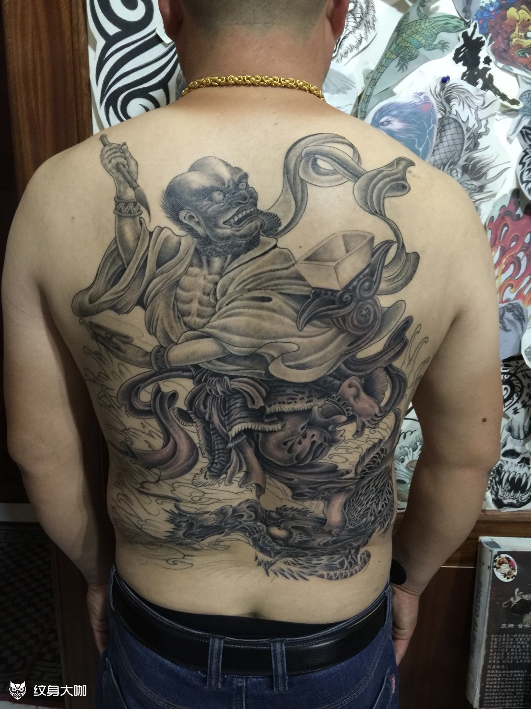 魁星点抖 独占鳌头_纹身图案手稿图片_庆阳黑甲的纹身作品集