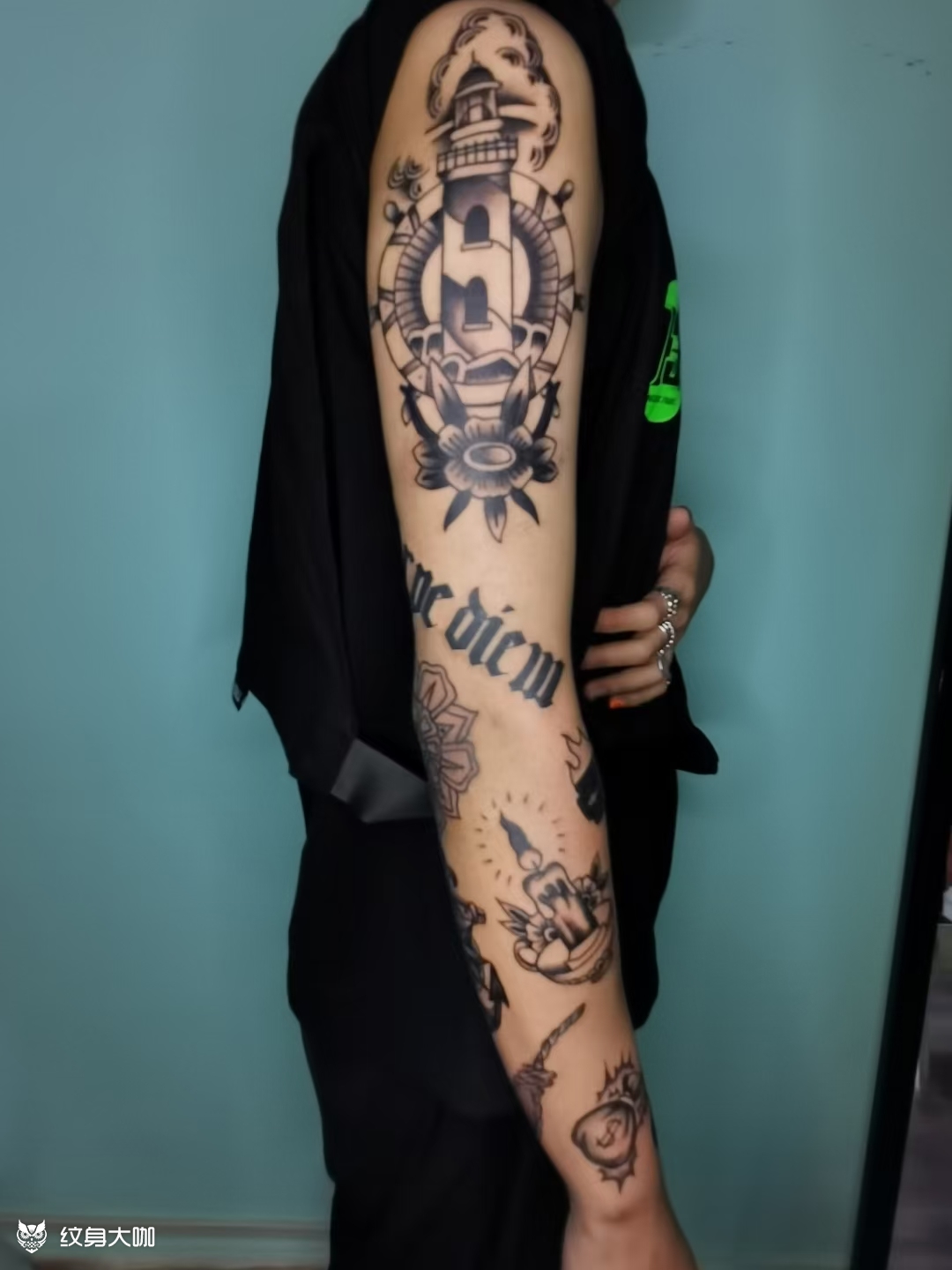 拼接oldschool花臂