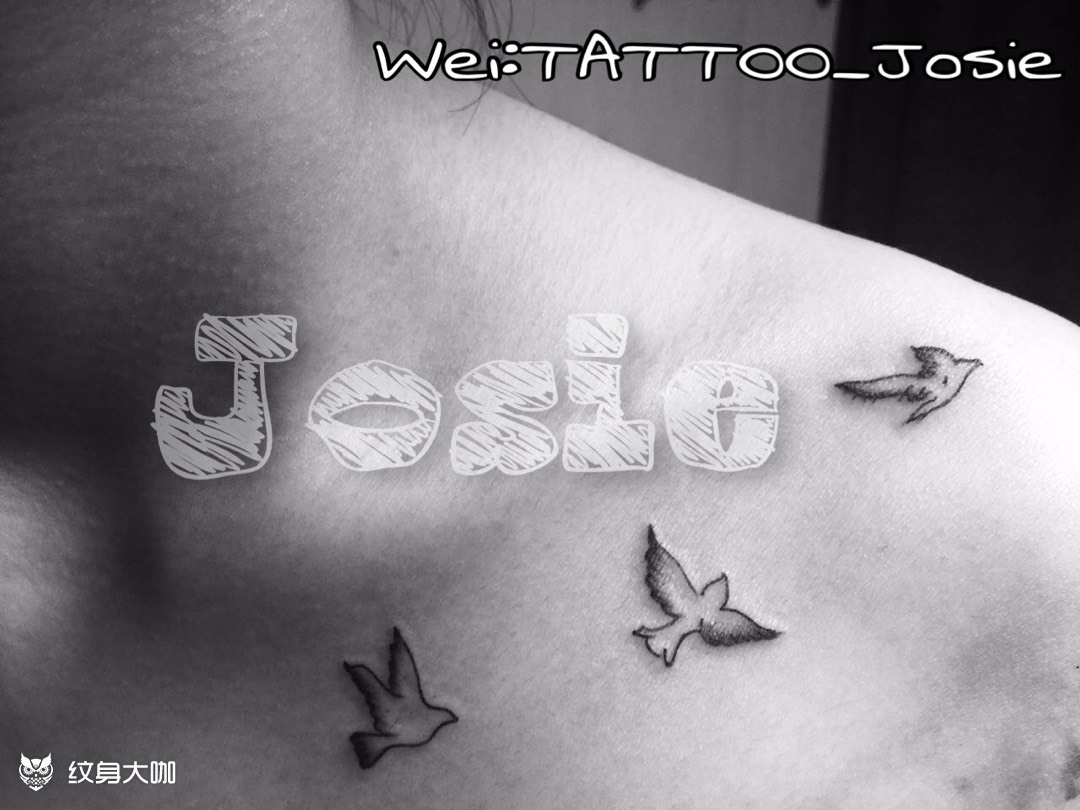 文艺鸽子92_纹身图案手稿图片_josie 的纹身作品集