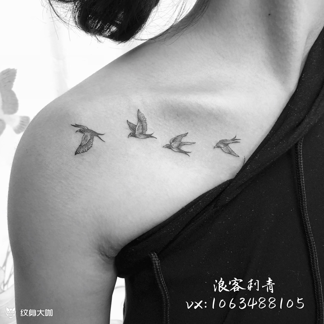 小鸟_纹身图案手稿图片_仔仔的纹身作品集