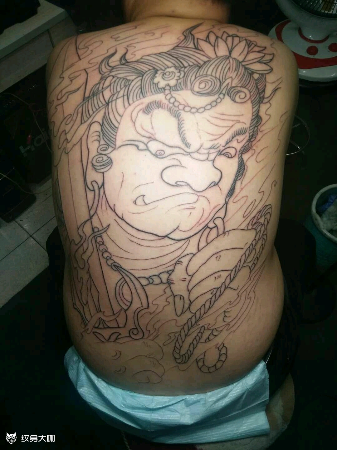 满背不动明王_纹身图案手稿图片_赤峰入墨tattoo的纹身作品集
