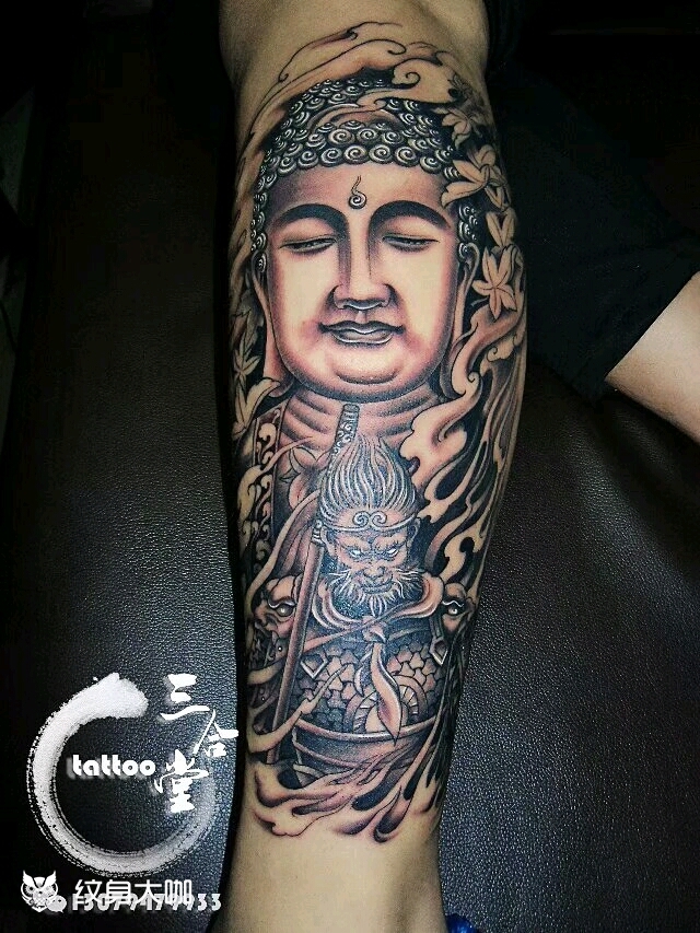 魔猴站如来_纹身图案手稿图片_宗凯的纹身作品集
