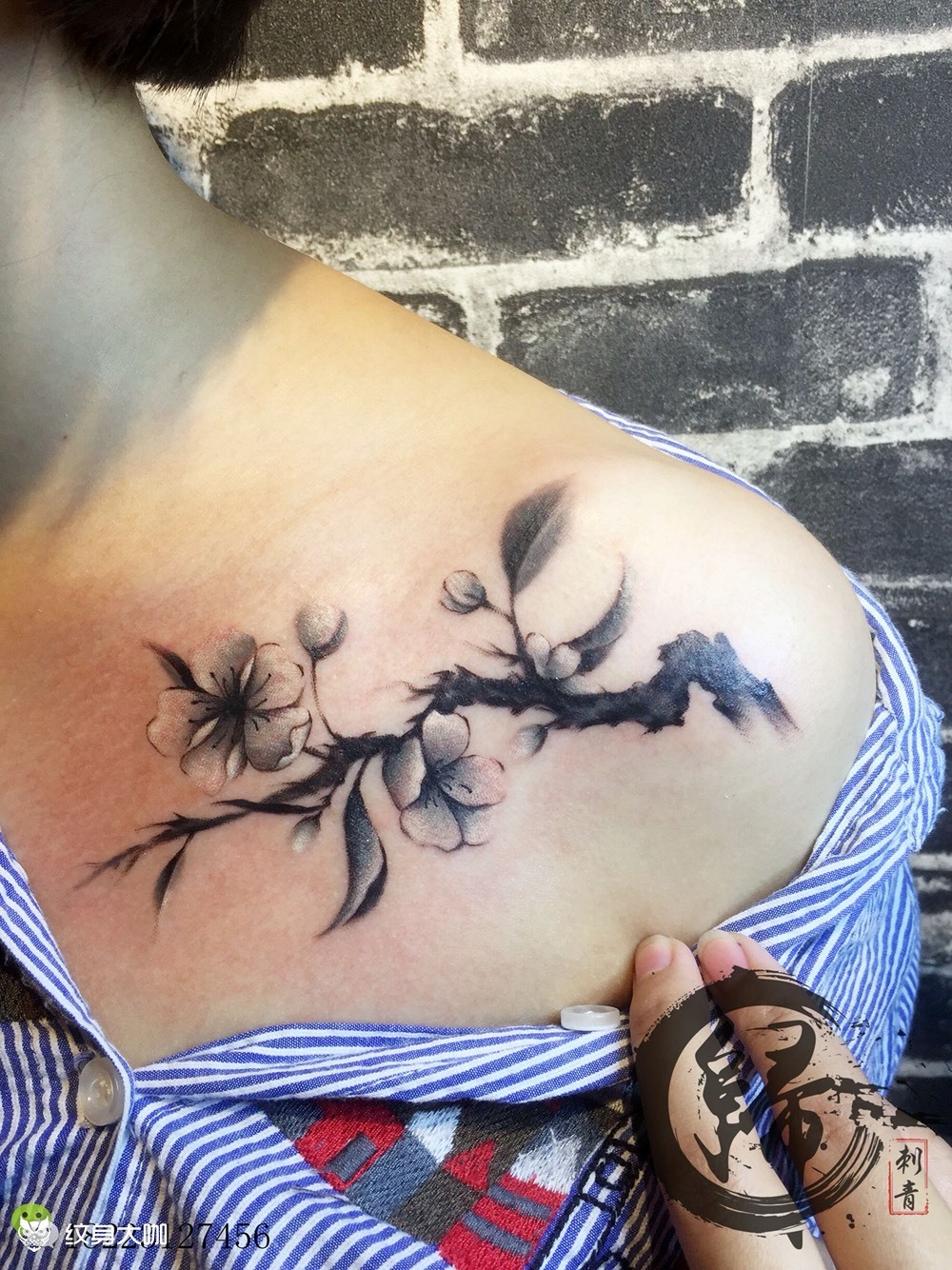 梨花_纹身图案手稿图片_雕松的纹身作品集
