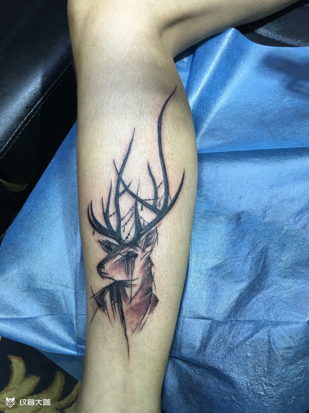 抽象鹿_纹身图案手稿图片_品刺堂的纹身作品集