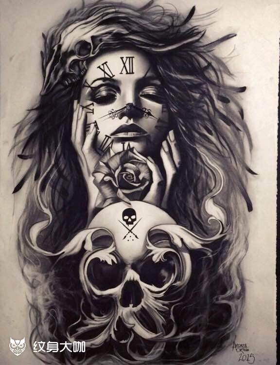 欧美手稿_纹身图案手稿图片_黄凡的纹身作品集