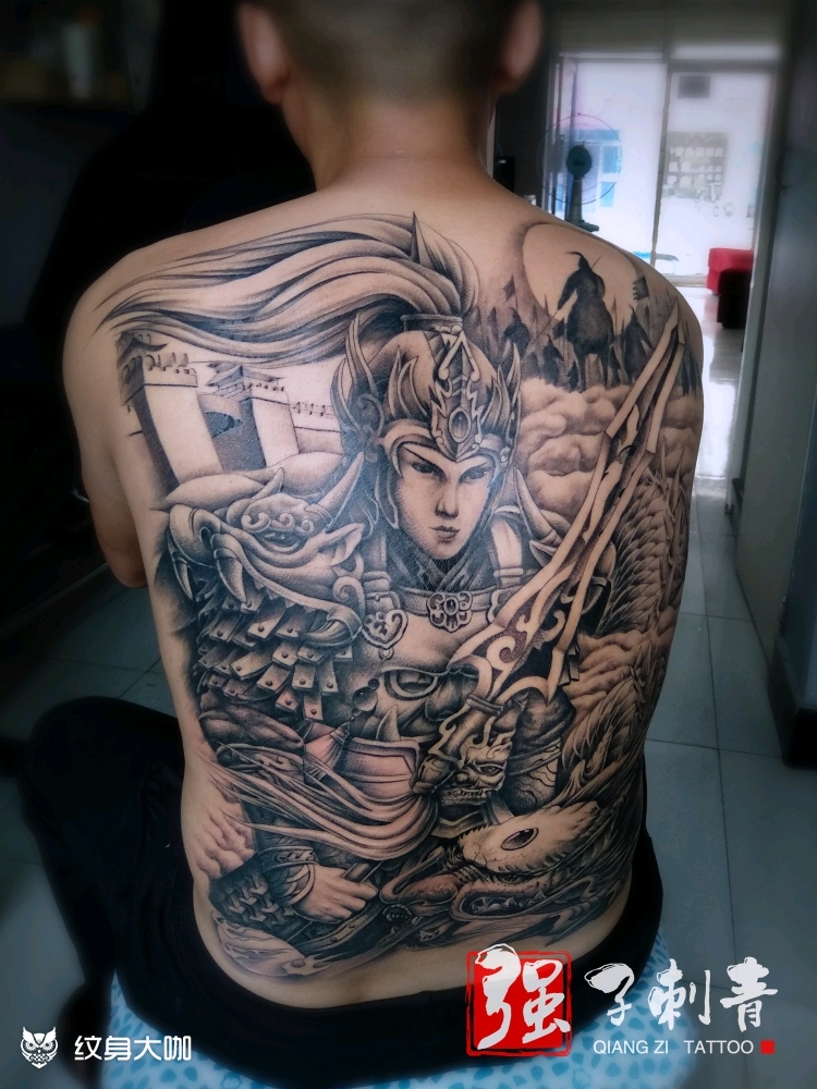 满背赵云完工前后一个月时间,_纹身吧社区 - 纹身大咖