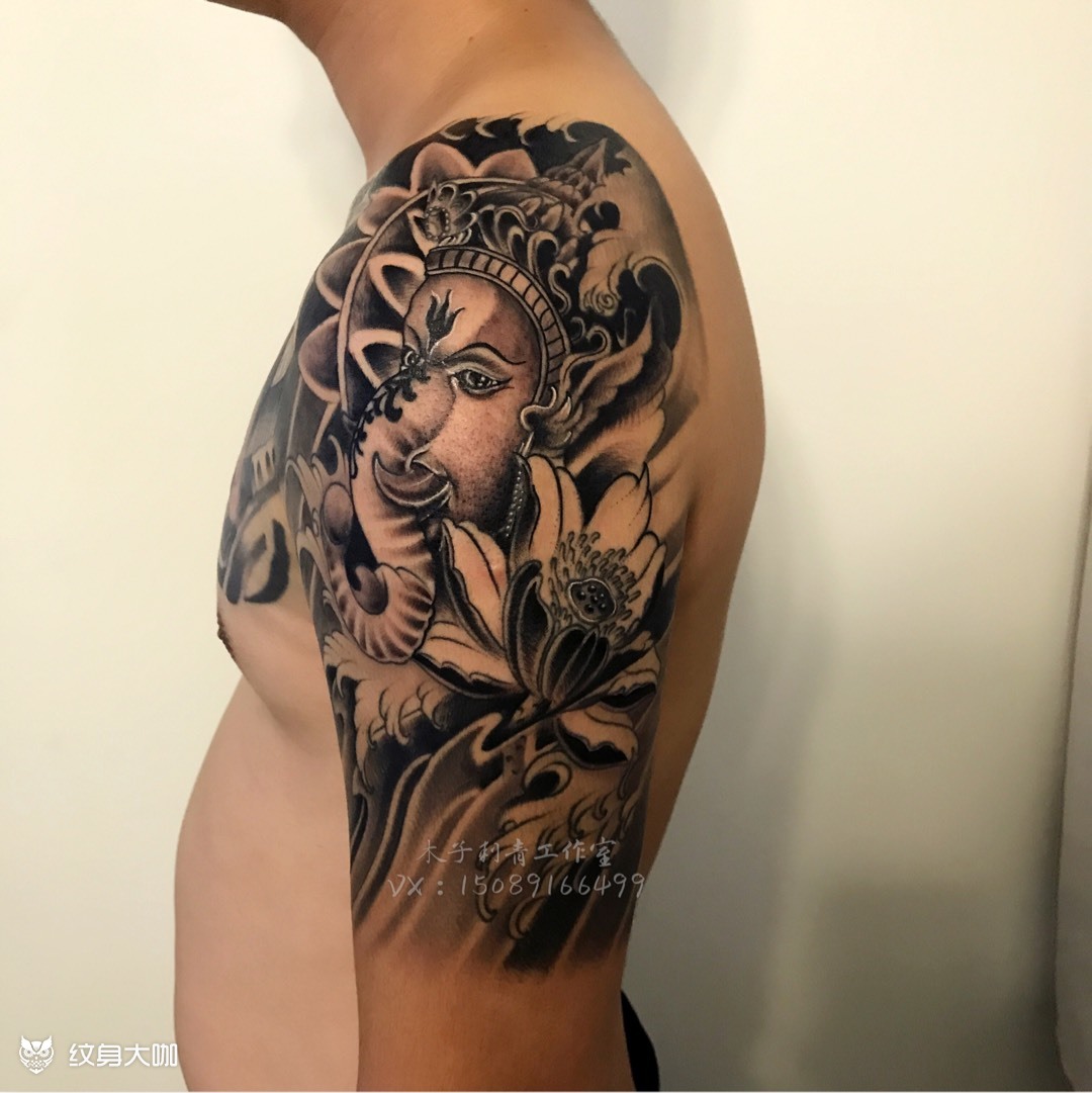 传统半甲_纹身图案手稿图片_珠海逆流tattoo,拾一的纹身作品集