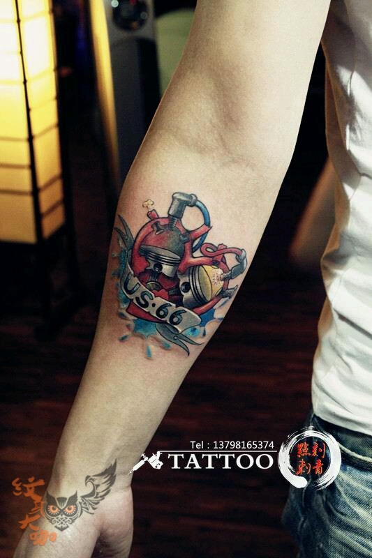 心脏发动机_纹身图案手稿图片_阿诺的纹身作品集