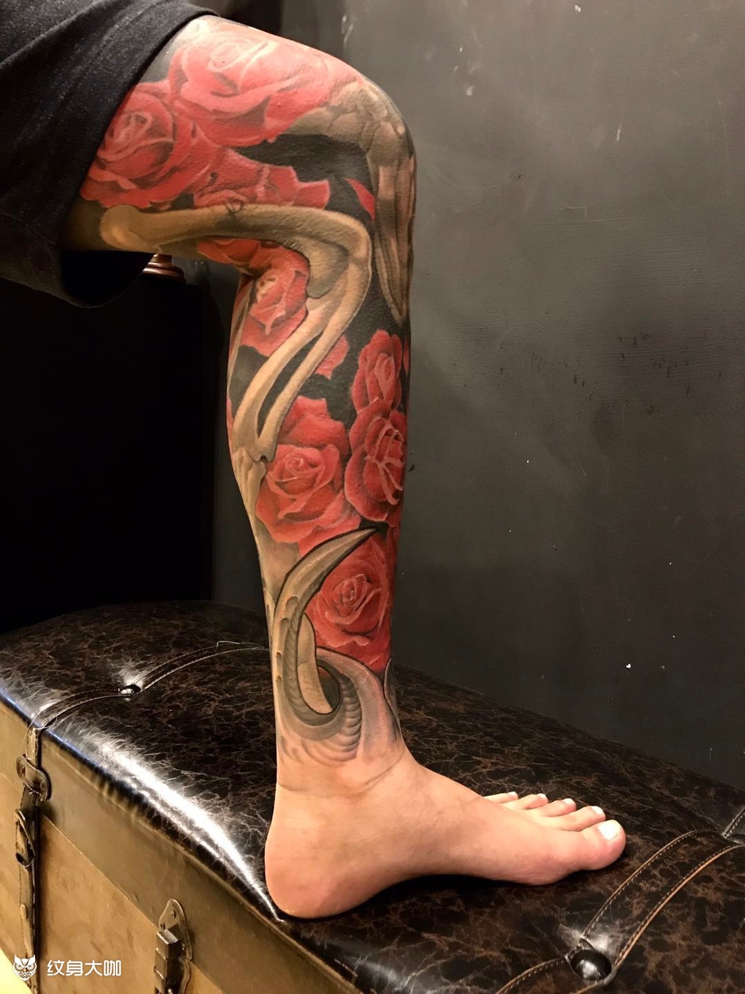 花腿_纹身图案手稿图片_任彪的纹身作品集