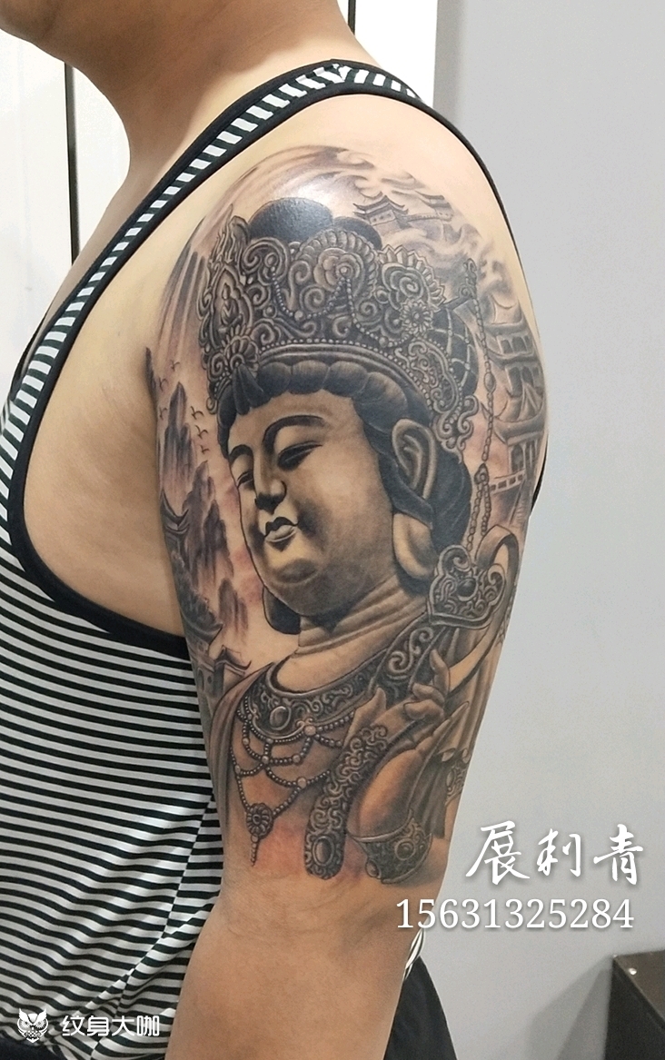 普贤菩萨本命佛_纹身图案手稿图片_展刺青的纹身作品集