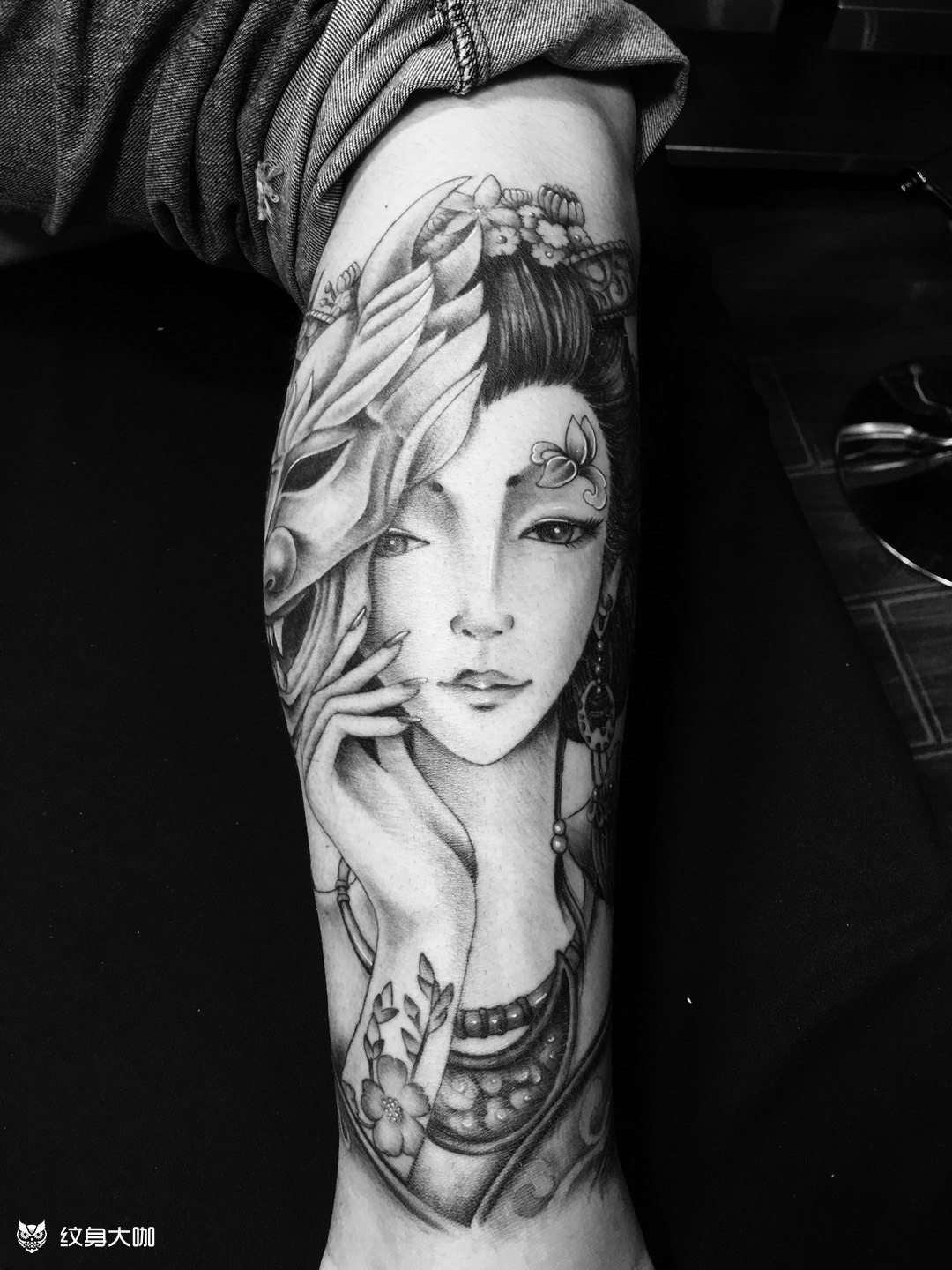 艺伎_纹身图案手稿图片_鬼玲的纹身作品集