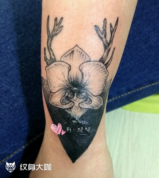 疤痕遮盖 花_纹身图案手稿图片_王叨叨的纹身作品集