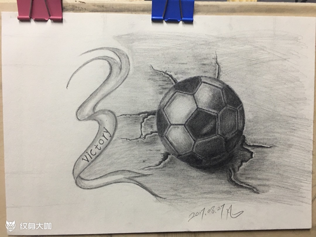 胜利足球_纹身图案手稿图片_纹刺师:凡哥的纹身作品集
