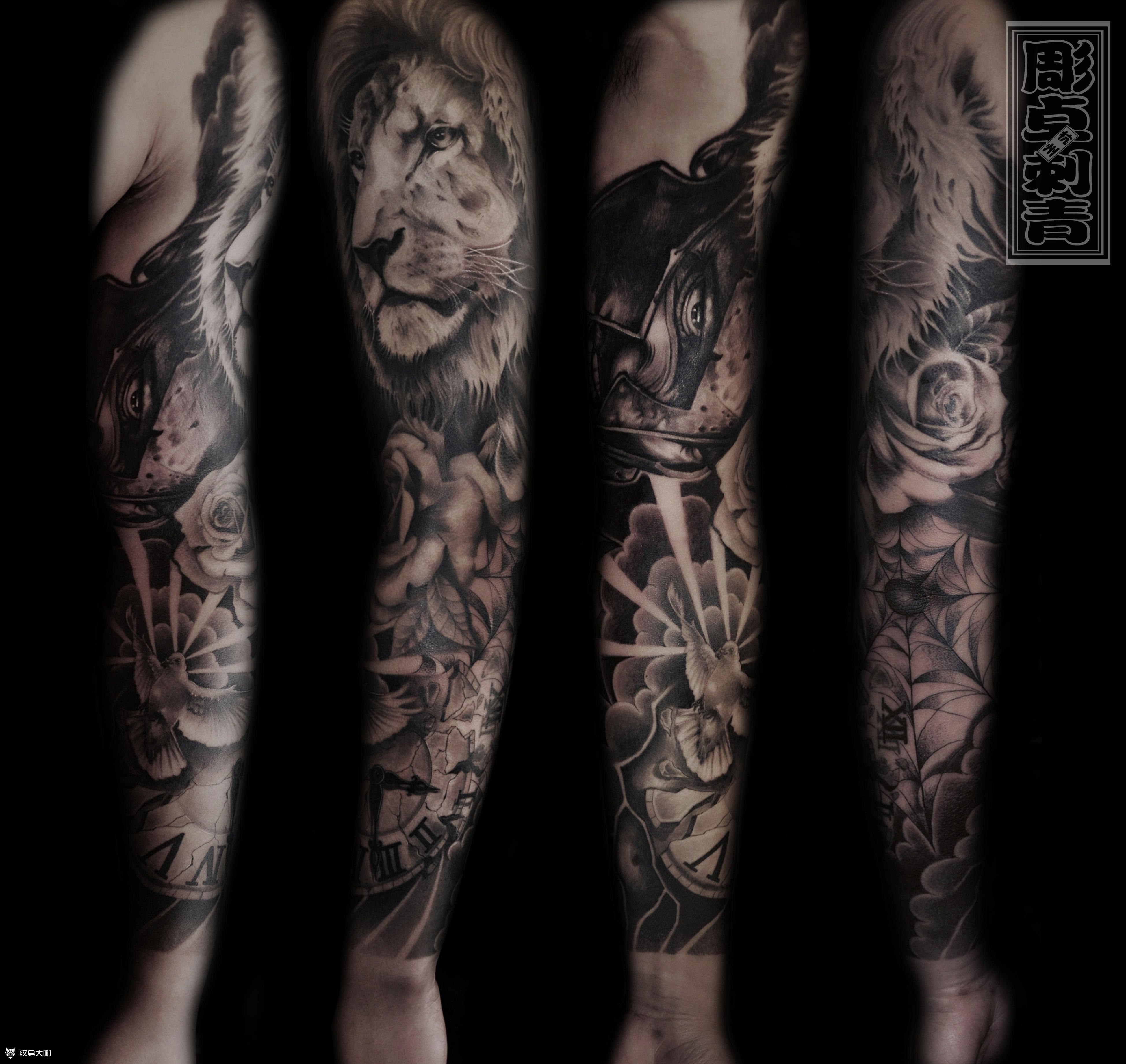 欧美写实花臂_纹身图案手稿图片_joy卓子的纹身作品集