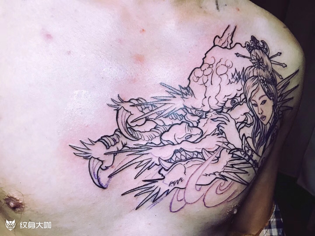 勾线龙头_纹身图案手稿图片_纹刺师:七叔的纹身作品集