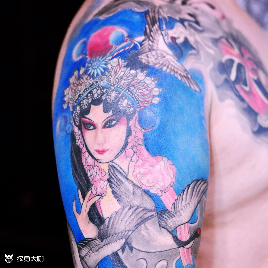 花旦_纹身图案手稿图片_木木的纹身作品集