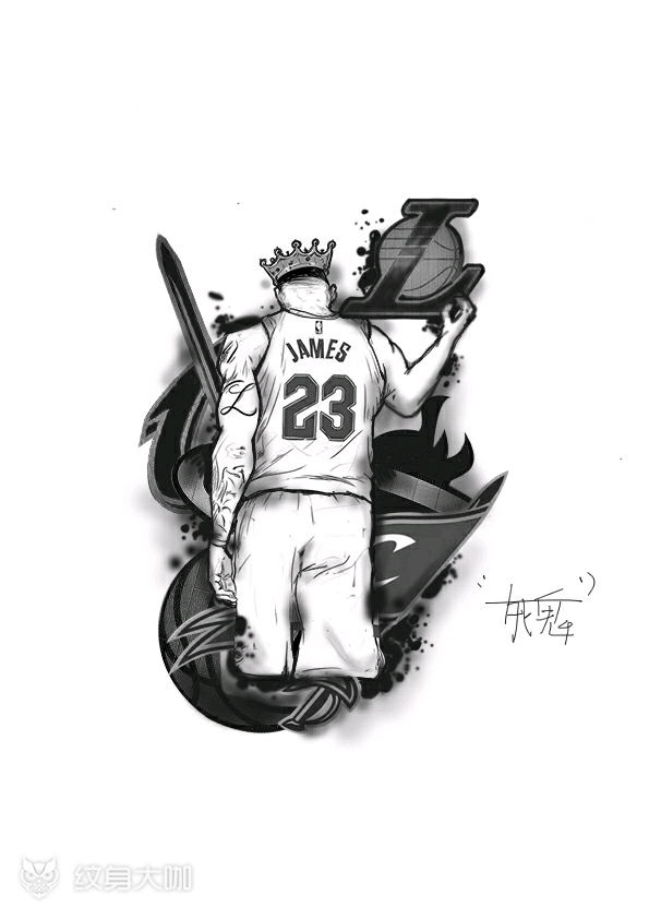 詹姆斯稿_纹身图案手稿图片_死鬼的纹身作品集