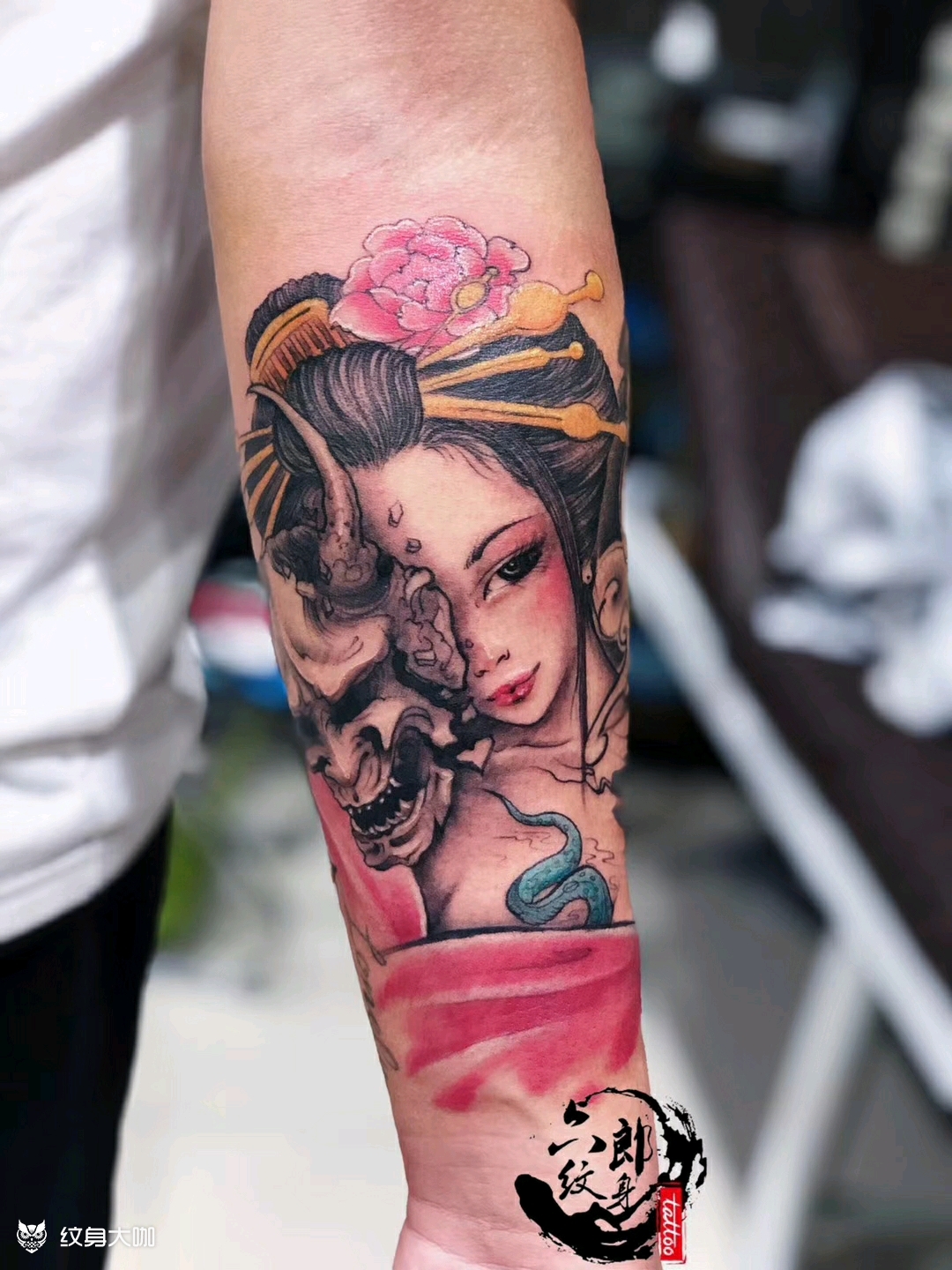 小臂艺妓_纹身图案手稿图片_六郎小虎的纹身作品集