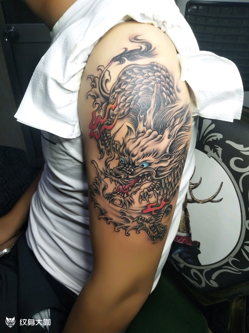 麒麟_纹身图案手稿图片_陈建涛的纹身作品集