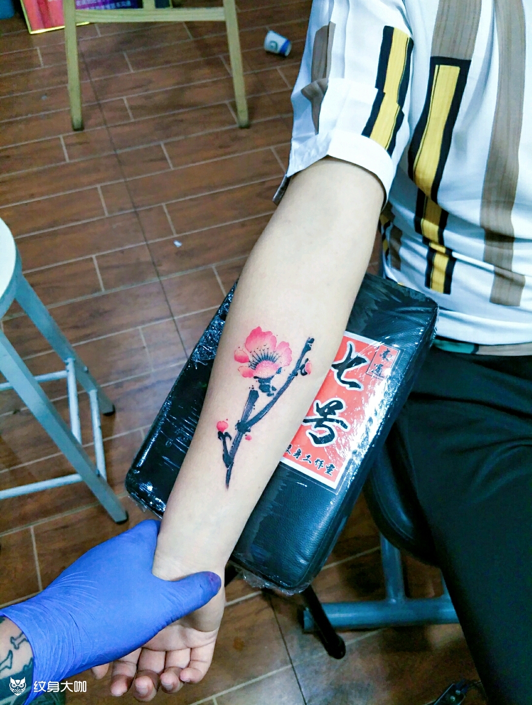 梅花_纹身图案手稿图片_乔老板的纹身作品集