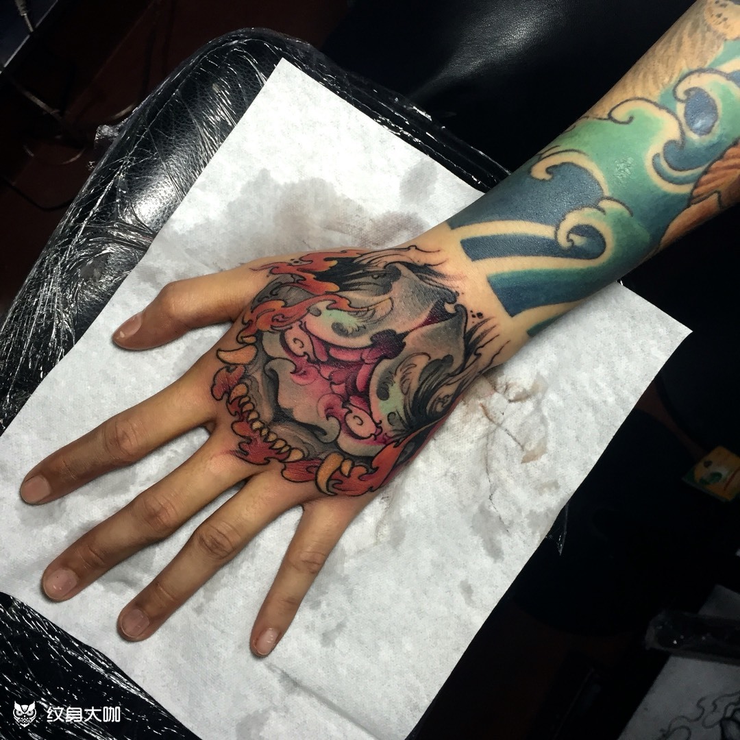 手背般若未完成_纹身图案手稿图片_江立的纹身作品集