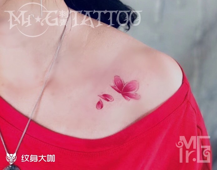 梅花一枚_纹身图案手稿图片_高长春的纹身作品集