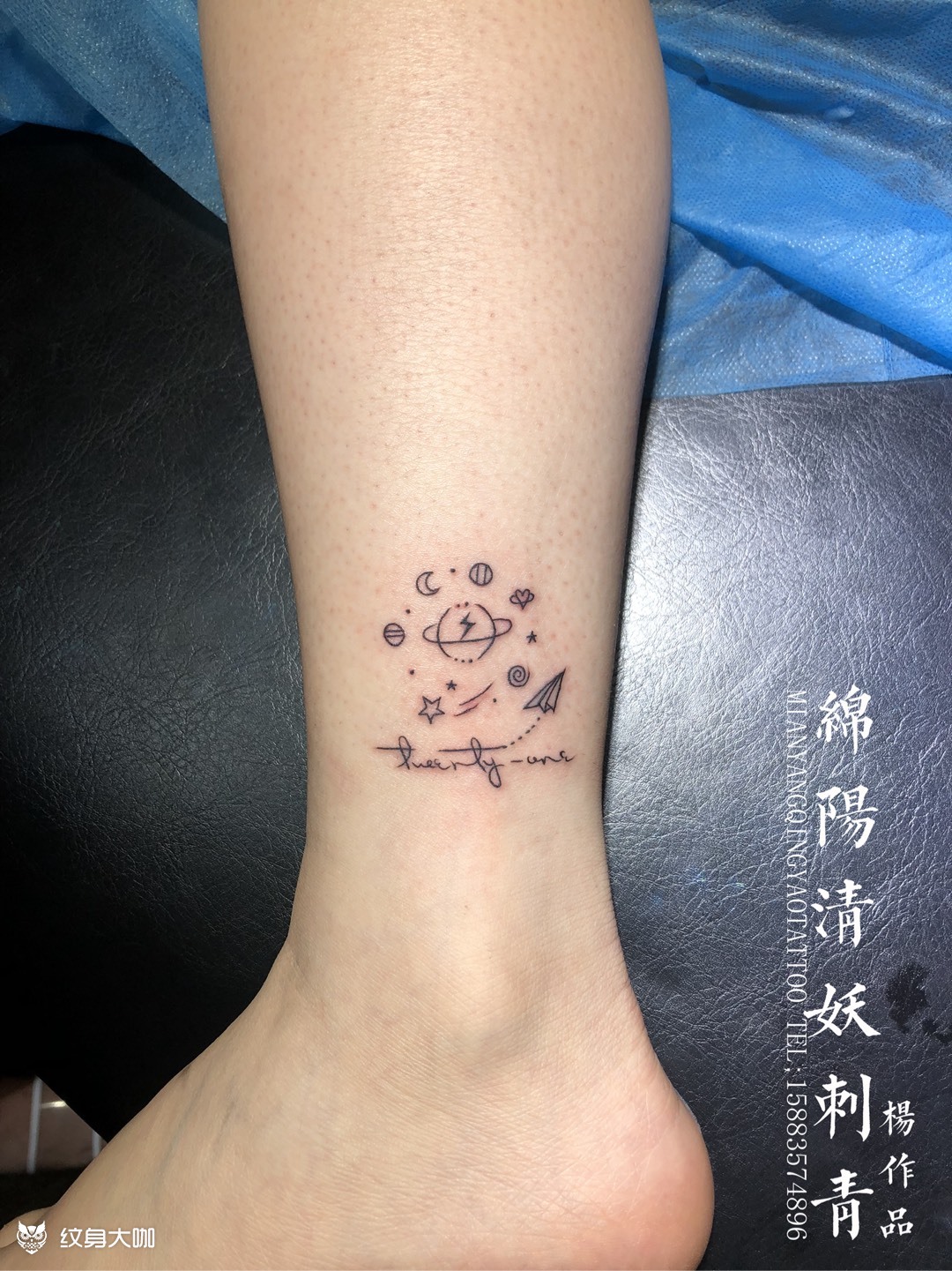 脚裸小清新纹身 店长-杨作品_纹身图案手稿图片_李中杨的纹身作品集