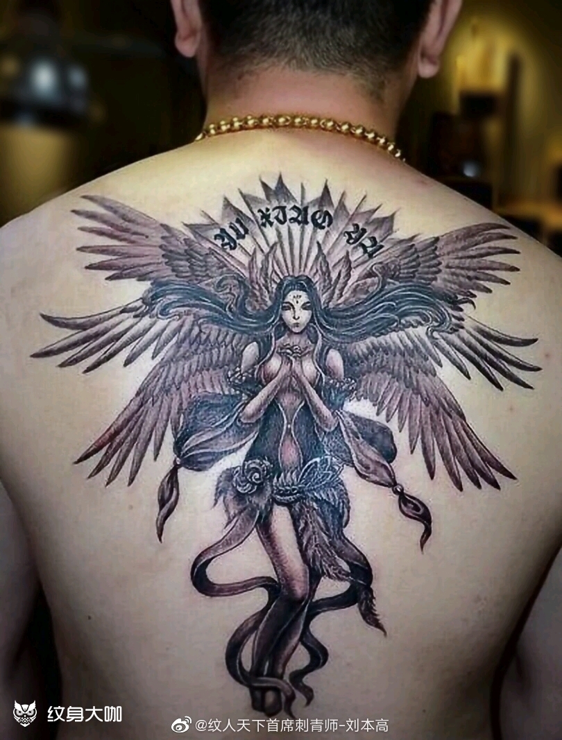 六翼天使_纹身图案手稿图片_刘本高的纹身作品集