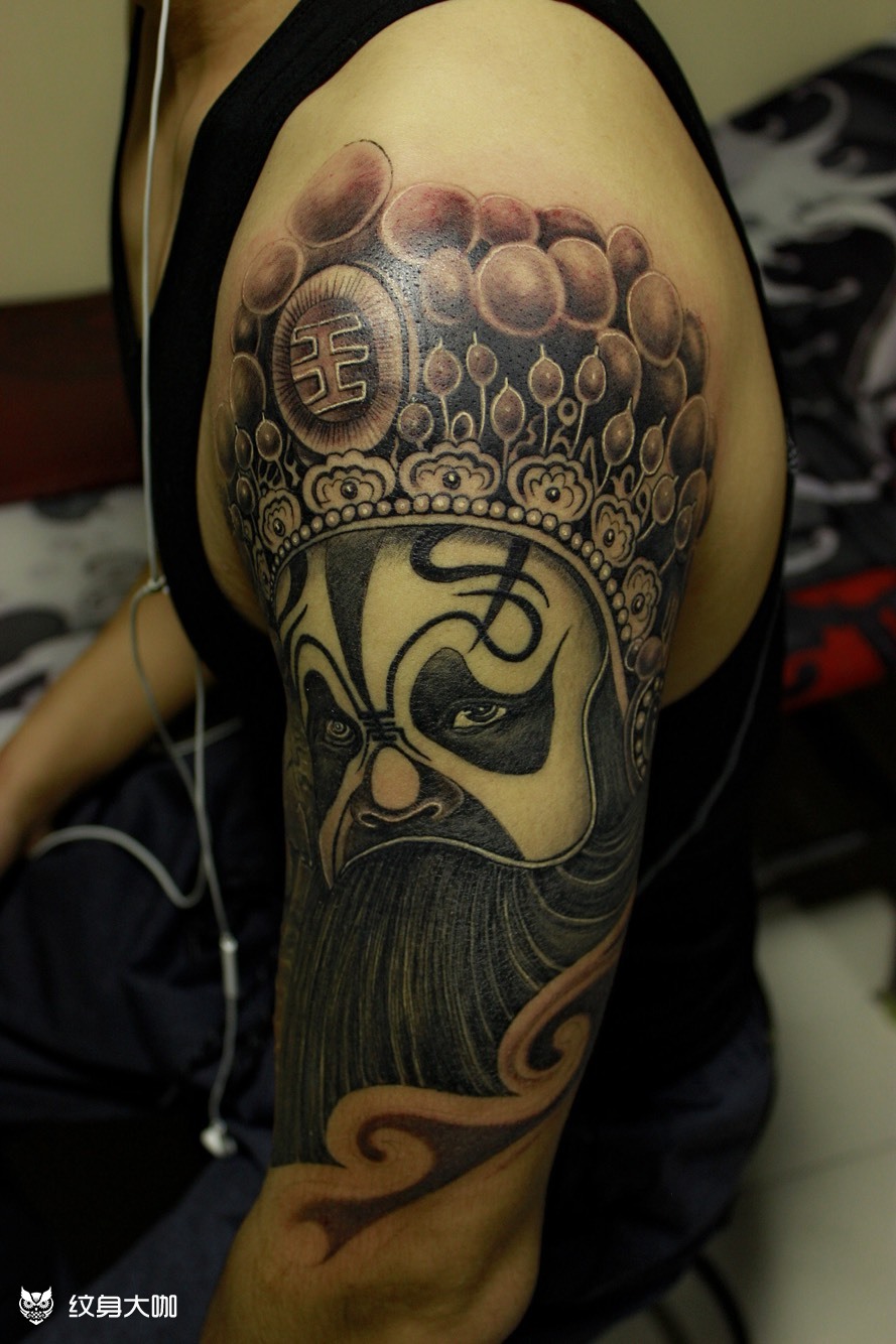 楚霸王 _纹身图案手稿图片_阿龙的纹身作品集