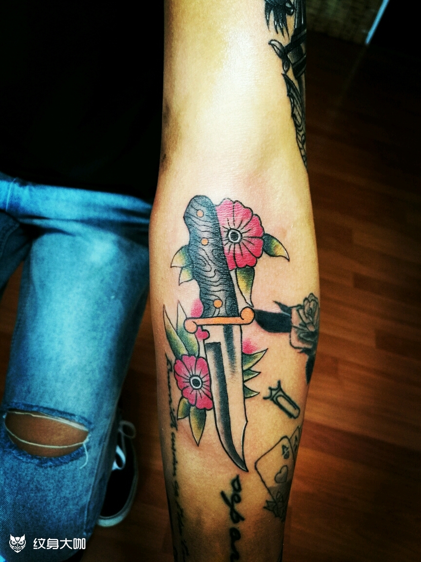 刀_纹身图案手稿图片_孙志军的纹身作品集