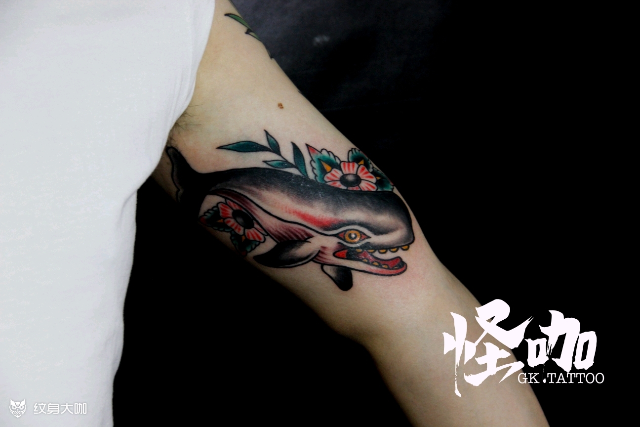 old school 鲸鱼_纹身图案手稿图片_武汉怪咖的纹身作品集