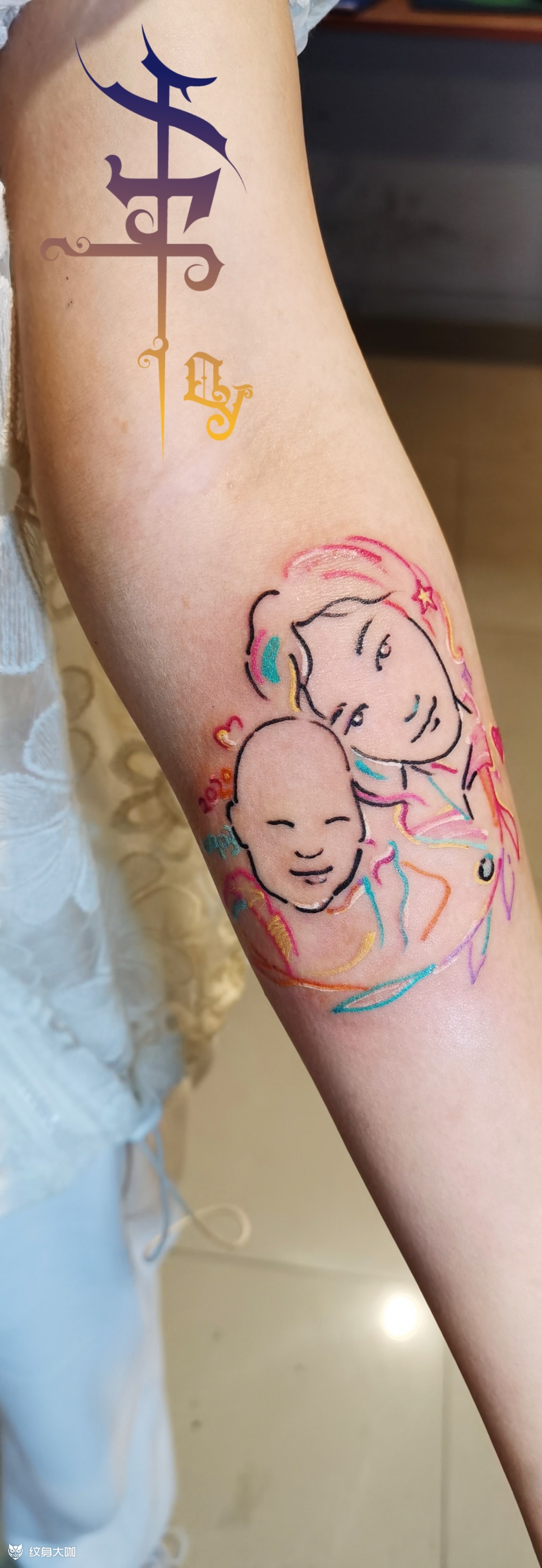 母亲_纹身图案手稿图片_内蒙古61千予的纹身作品集