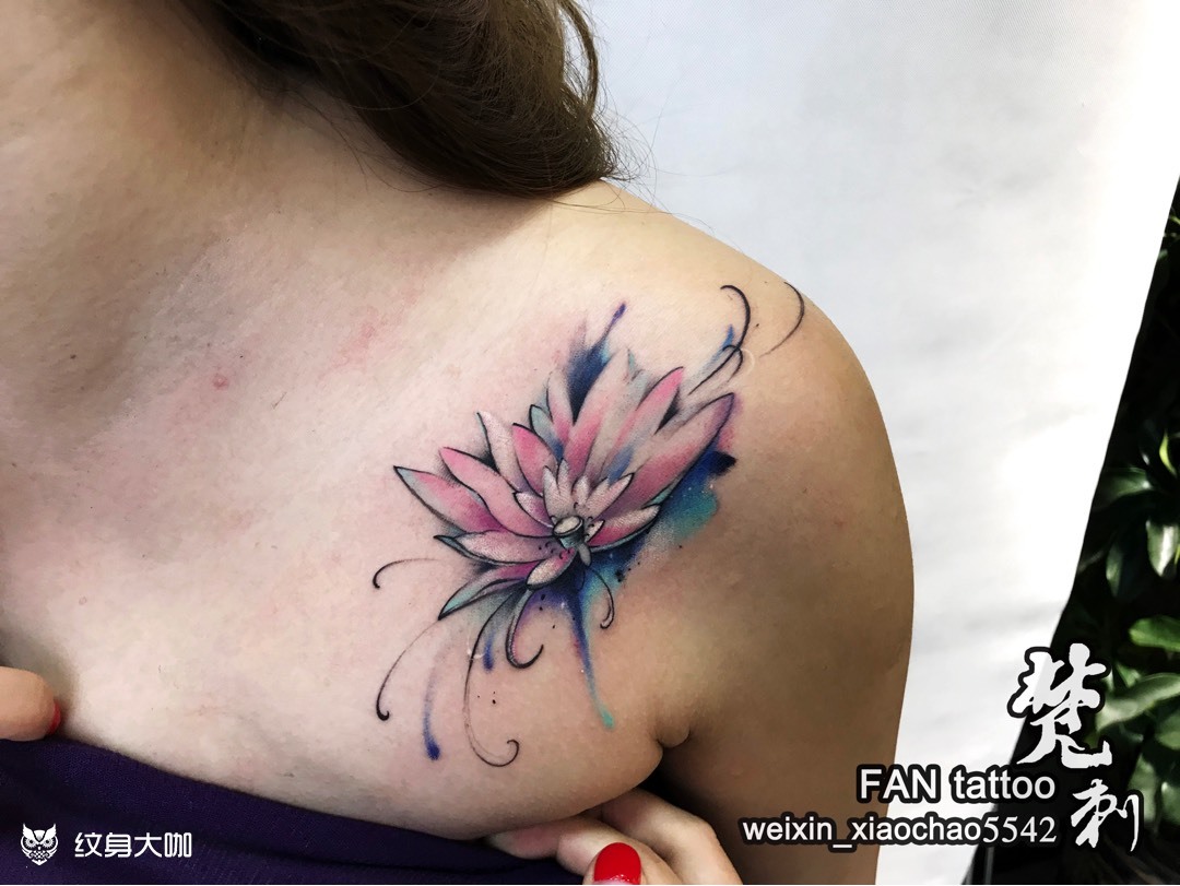 98昙花 修改前对比 98梵刺青文化修改_作品_纹身图案手稿图片