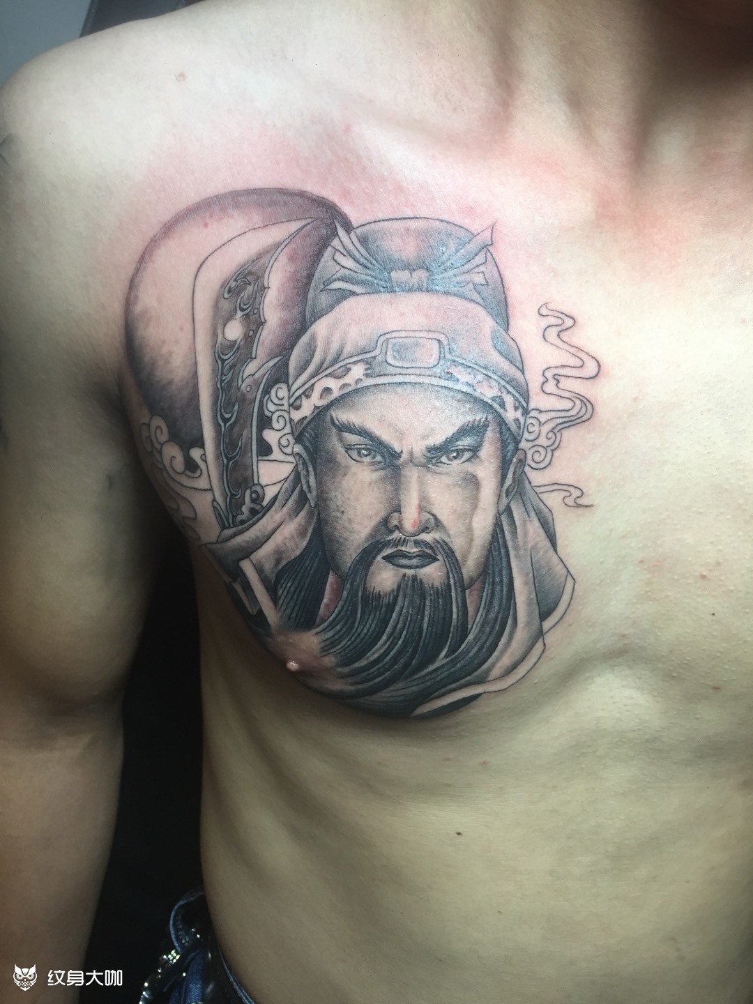 大臂关羽!_纹身图案手稿图片_连师傅的纹身作品集