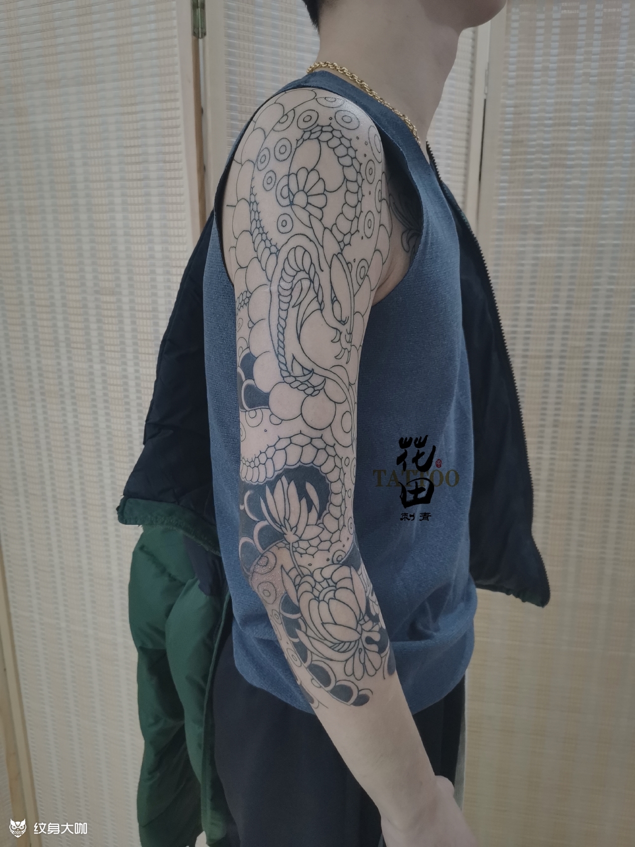 日式老传统半甲七分袖图片